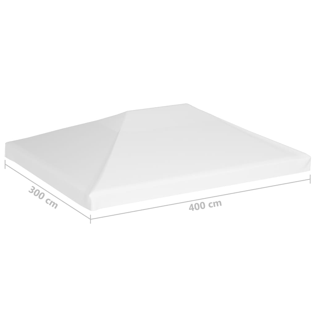 Viršutinis pavėsinės uždangalas, baltos spalvos, 4x3m, 270 g/m²