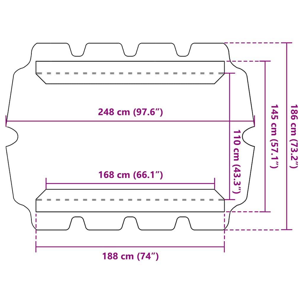 Replacement canopy for garden swing, green, 188/168x145/110cm