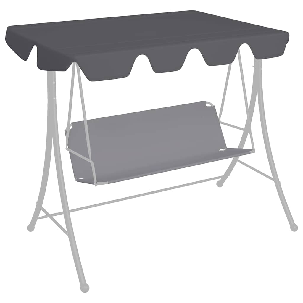 Pakaitinis skliautas sodo sūpynėms, antracito, 150/130x105/70cm