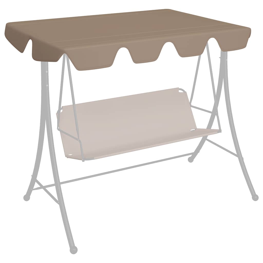 Pakaitinis skliautas sodo sūpynėms, taupe, 150/130x105/70cm