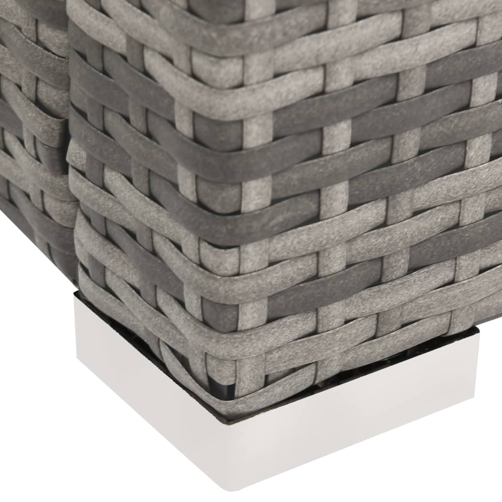 Double sun lounger, grey, poly rattan