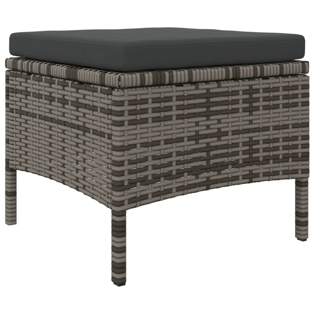Dvivietė sodo sofa su arbatos staliuku, pilka, poliratanas