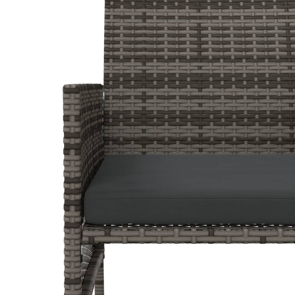 Dvivietė sodo sofa su arbatos staliuku, pilka, poliratanas