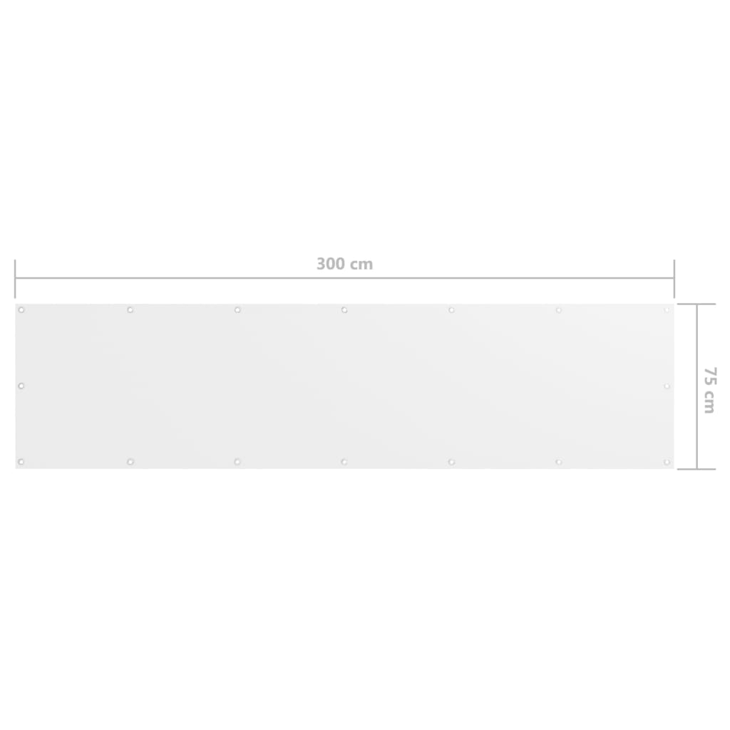Balkono pertvara, baltos spalvos, 75x300cm, oksfordo audinys