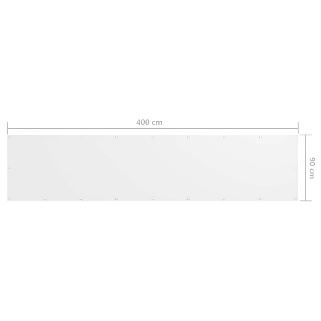 Balkono pertvara, baltos spalvos, 90x400cm, oksfordo audinys