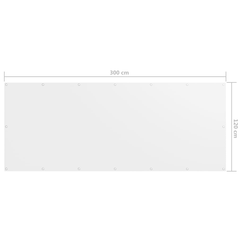 Balkono pertvara, baltos spalvos, 120x300cm, oksfordo audinys
