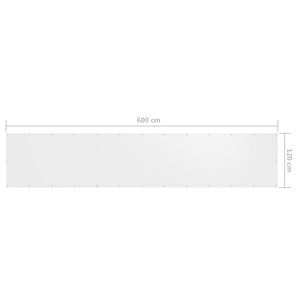 Balkona starpsiena, balta krāsa, 120x600cm, Oksfordas audums