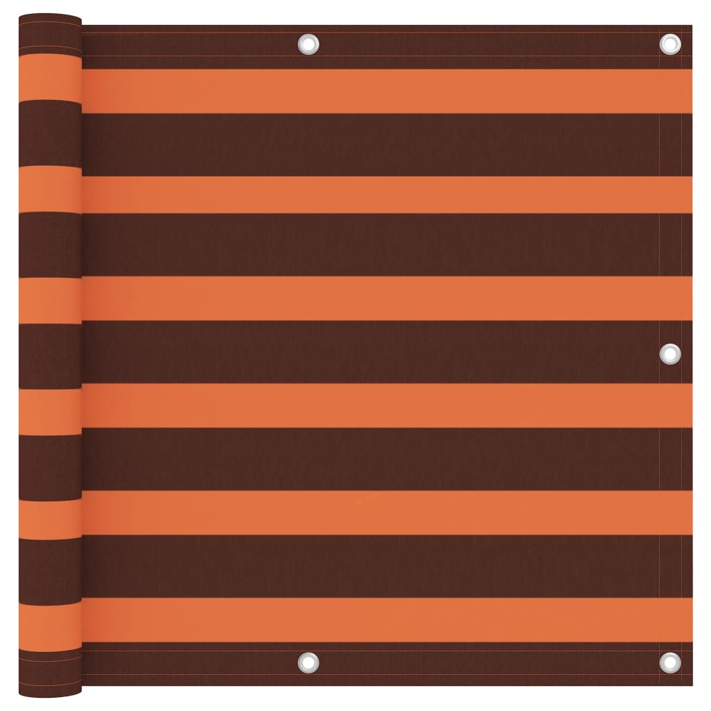 Balcony privacy screen, orange and brown, 90x600cm, Oxford fabric