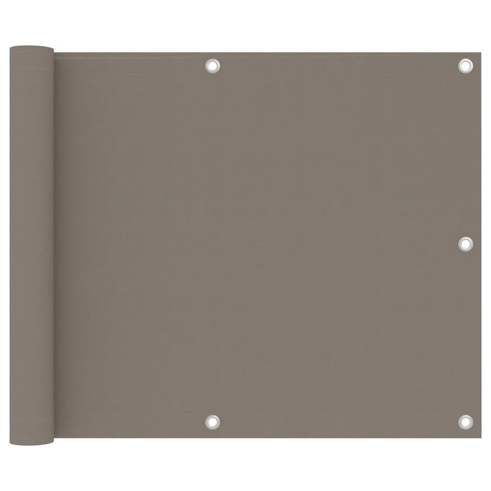 Balcony privacy screen, taupe, 75x400cm, Oxford fabric