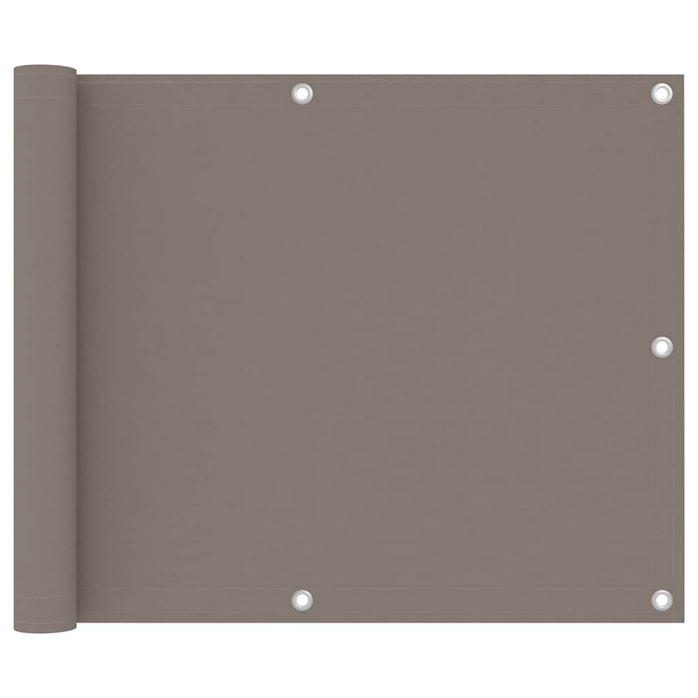 Balcony privacy screen, taupe, 75x600cm, oxford fabric