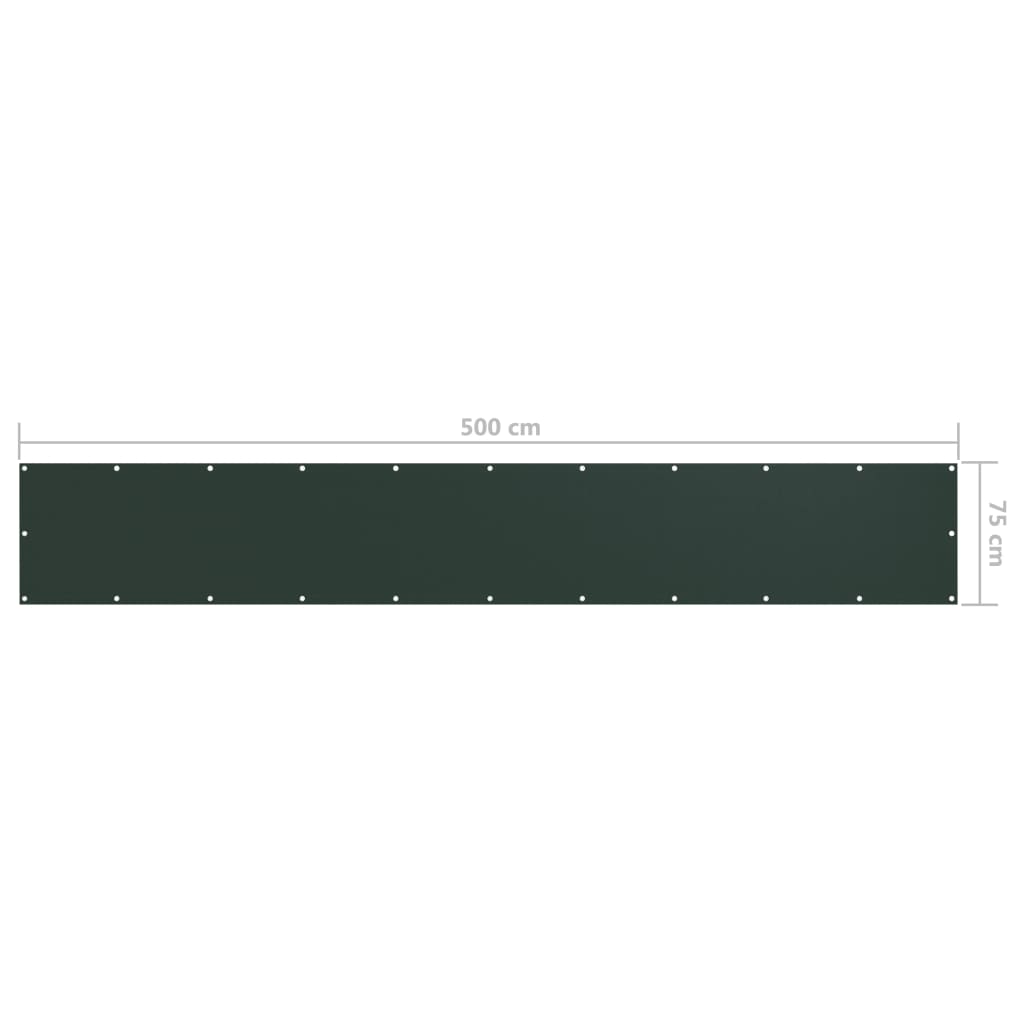 Balcony partition, dark green, 75x500cm, Oxford fabric