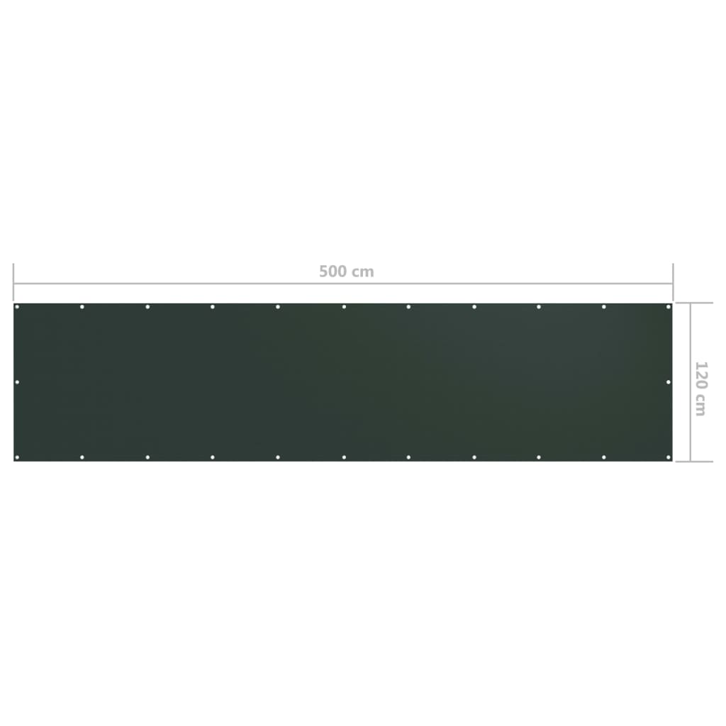 Balcony privacy screen, dark green, 120x500cm, Oxford fabric