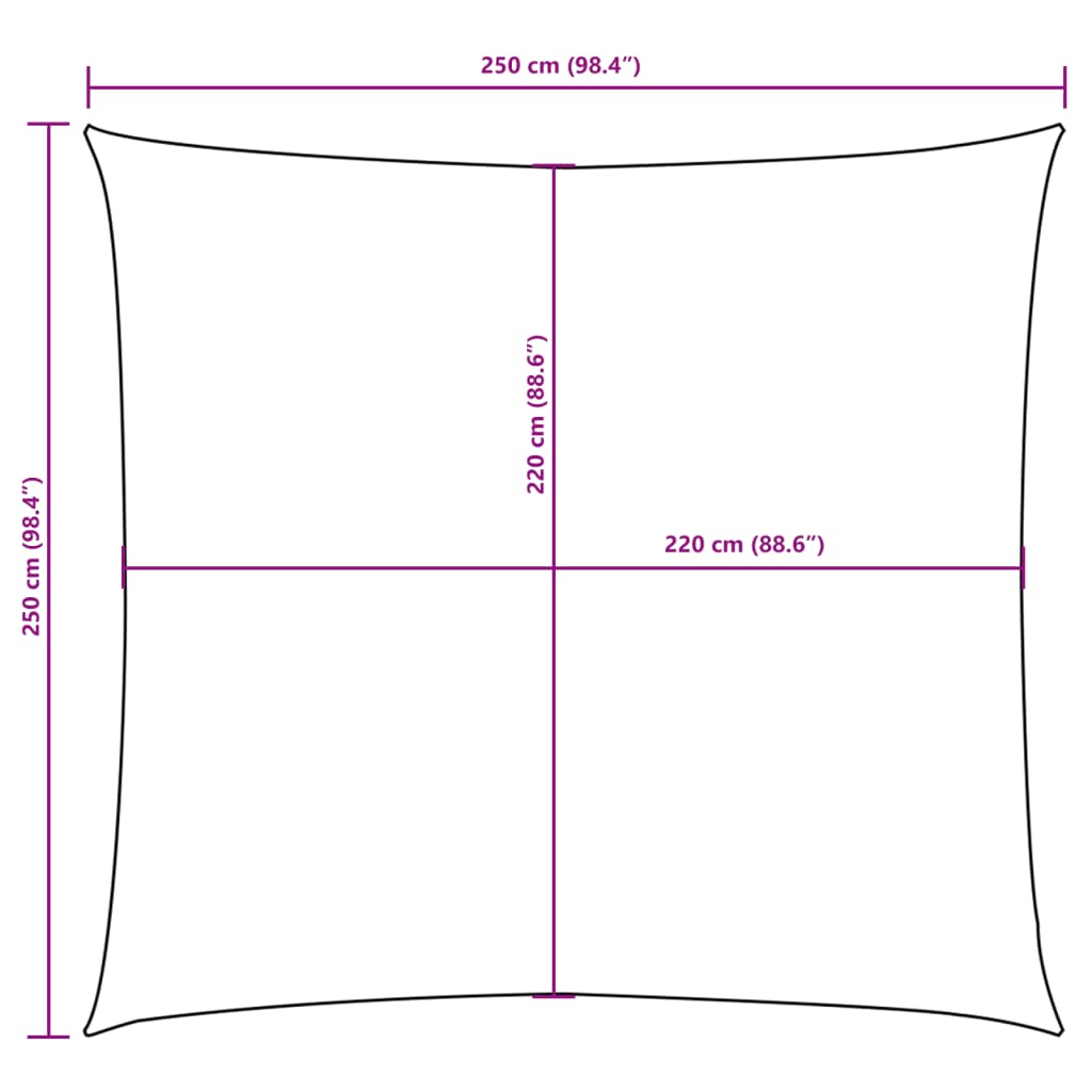 Uždanga nuo saulės, antracito, 2,5x2,5m, oksfordo audinys