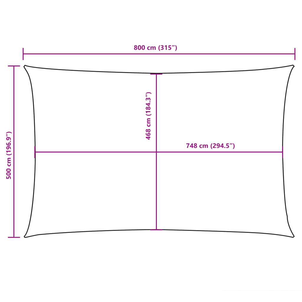 Uždanga nuo saulės, antracito, 5x8m, stačiakampė