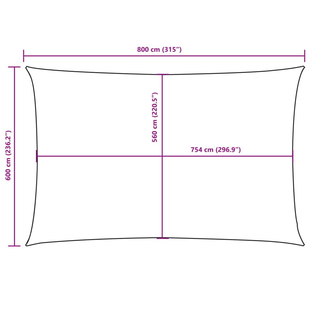 Uždanga nuo saulės, 6x8m, oksfordo audinys, stačiakampė