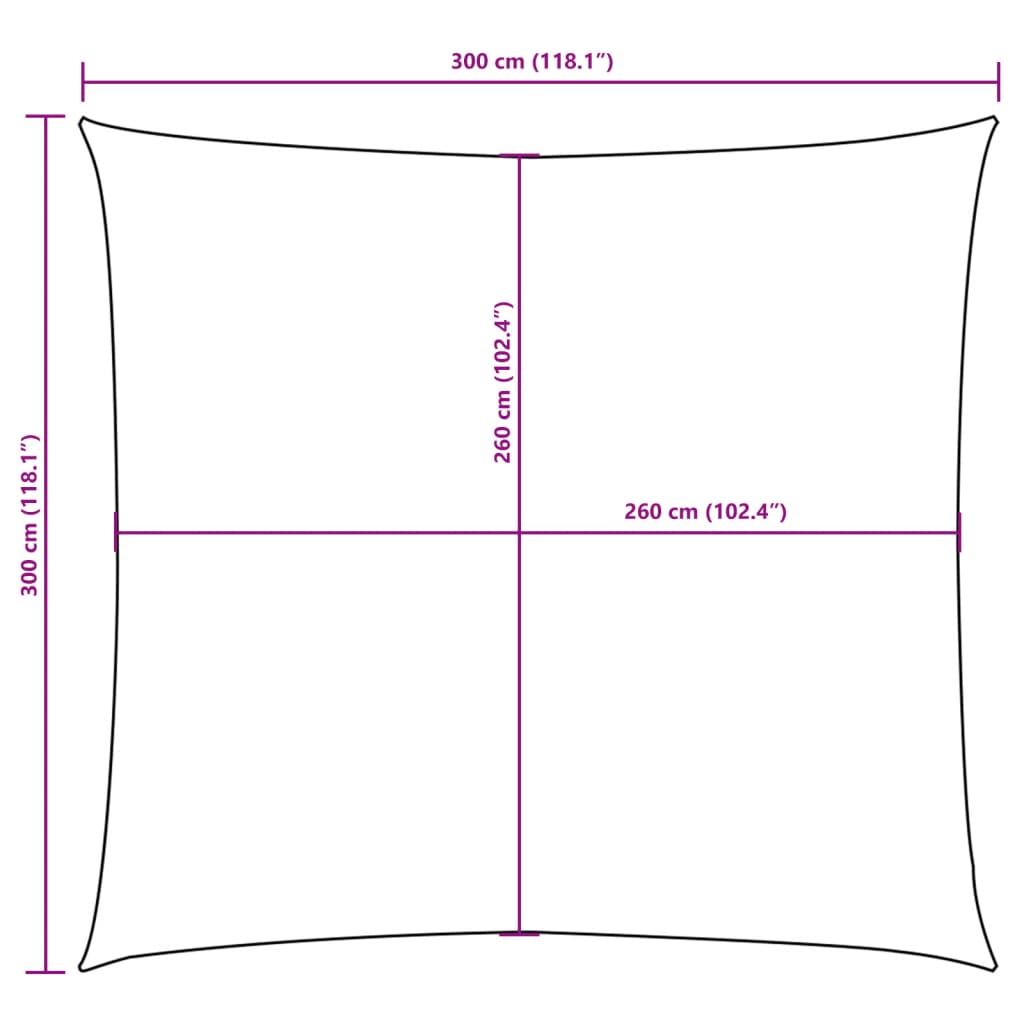 Uždanga nuo saulės, kreminė, 3x3m, oksfordo audinys, kvadratinė