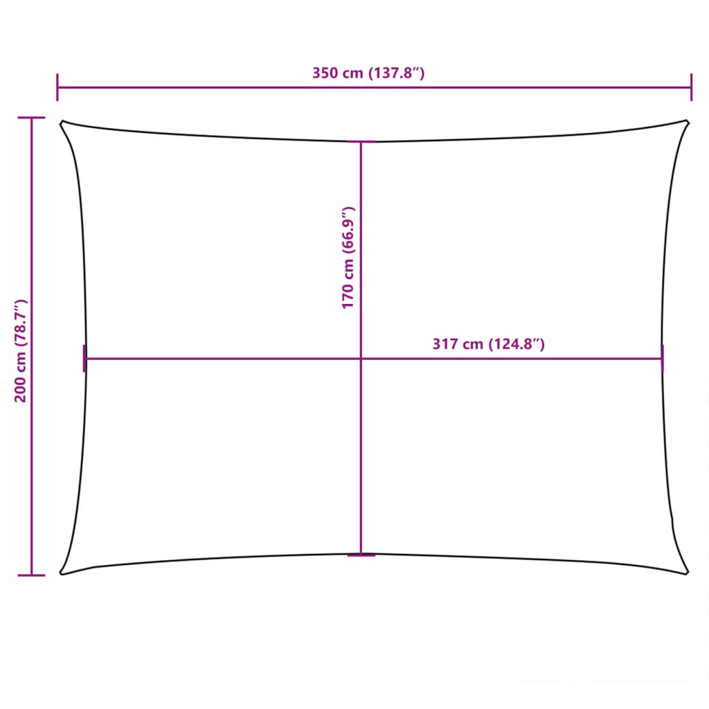 Uždanga nuo saulės, 2x3,5m, oksfordo audinys, stačiakampė