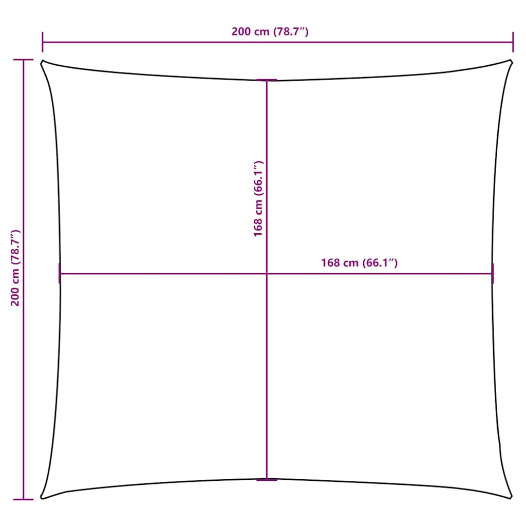 Uždanga nuo saulės, balta, 2x2m, oksfordo audinys, kvadratinė