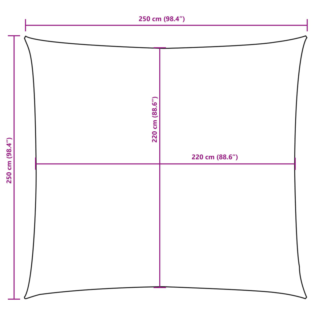 Uždanga nuo saulės, baltos spalvos, 2,5x2,5m, oksfordo audinys
