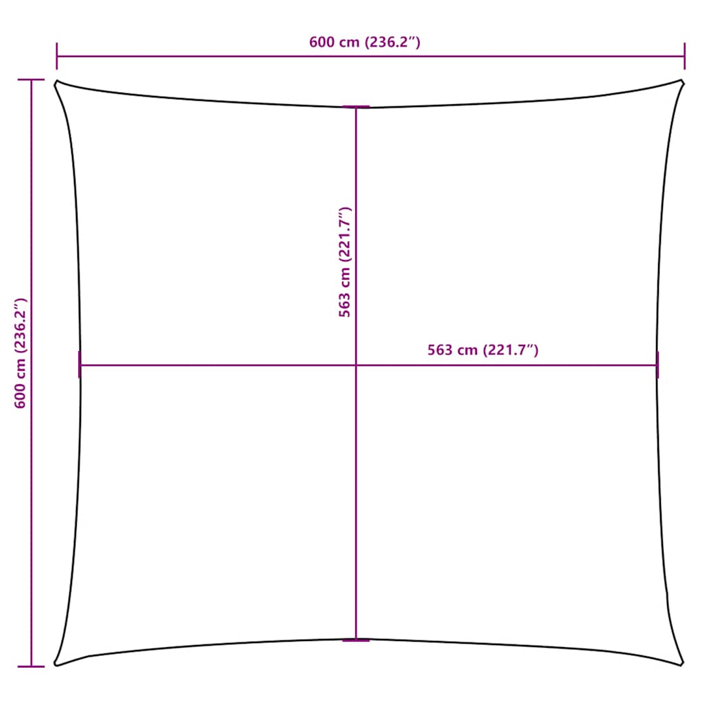 Uždanga nuo saulės, balta, 6x6m, oksfordo audinys, kvadratinė