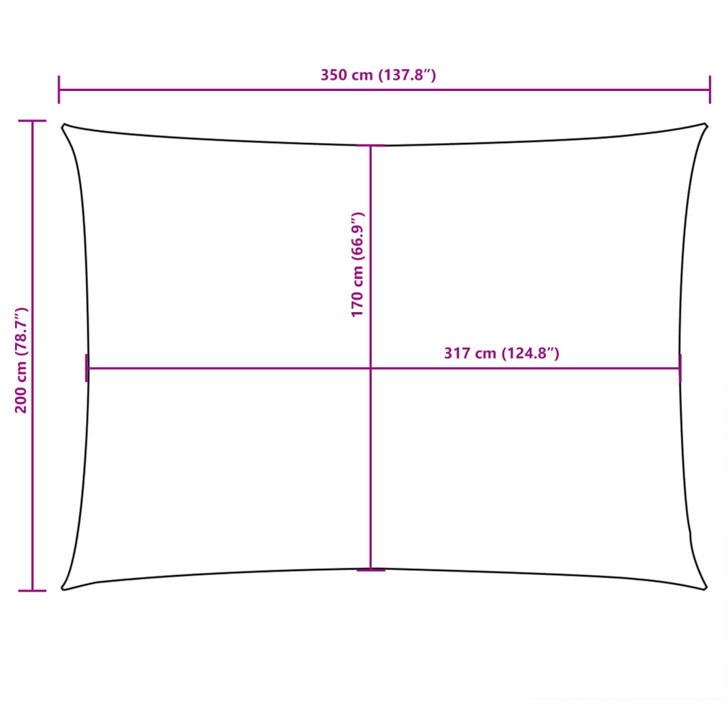Uždanga nuo saulės, 2x3,5m, oksfordo audinys, stačiakampė