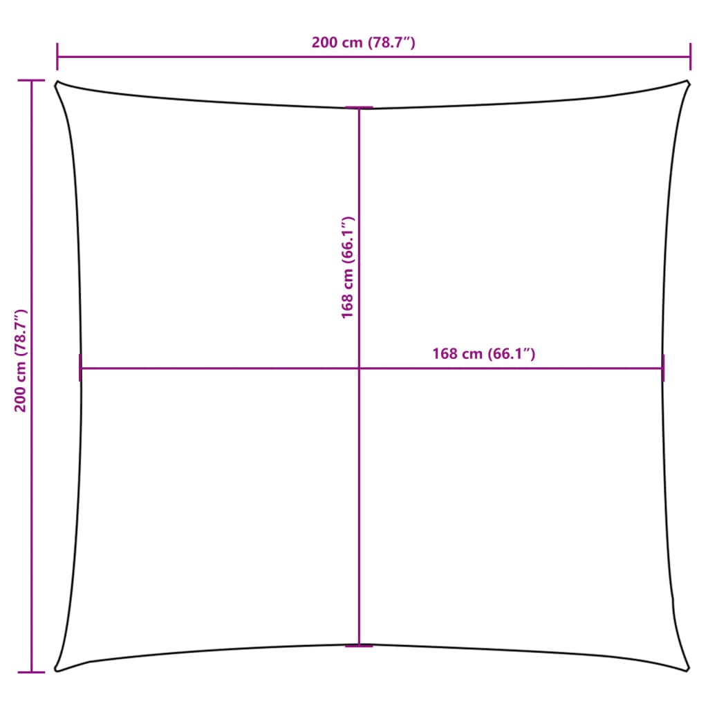 Sunshade, taupe, 2x2m, Oxford fabric, square