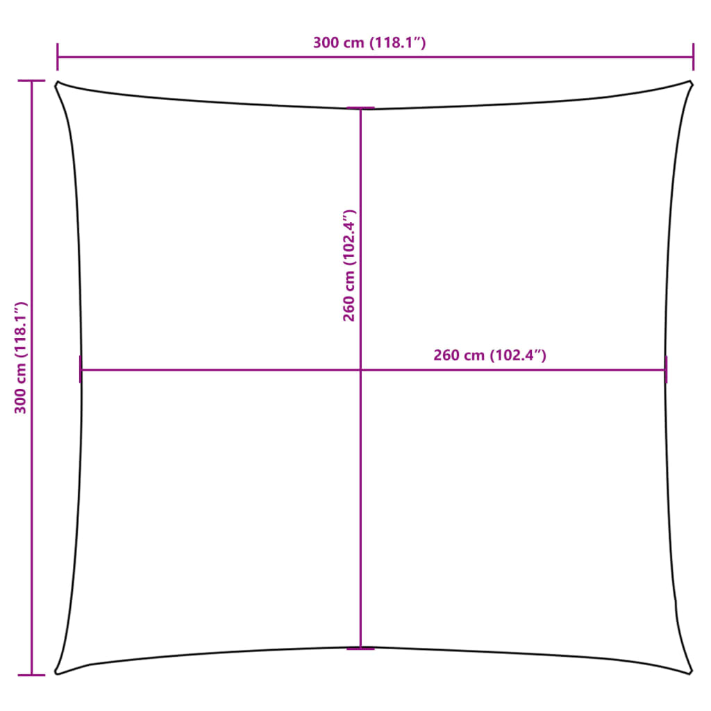 Uždanga nuo saulės, taupe, 3x3m, oksfordo audinys, kvadratinė