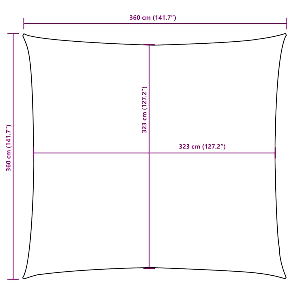 Uždanga nuo saulės, taupe, 3,6x3,6m, oksfordo audinys