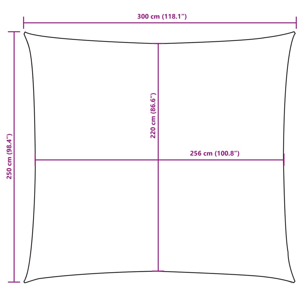 Sun shade, taupe, 2.5x3m, oxford fabric