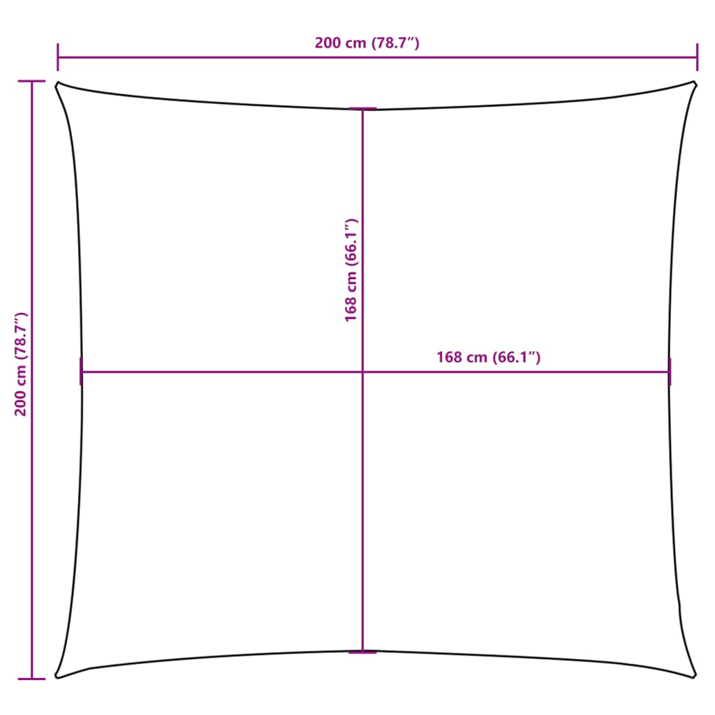 Uždanga nuo saulės, mėlyna, 2x2m, oksfordo audinys, kvadratinė