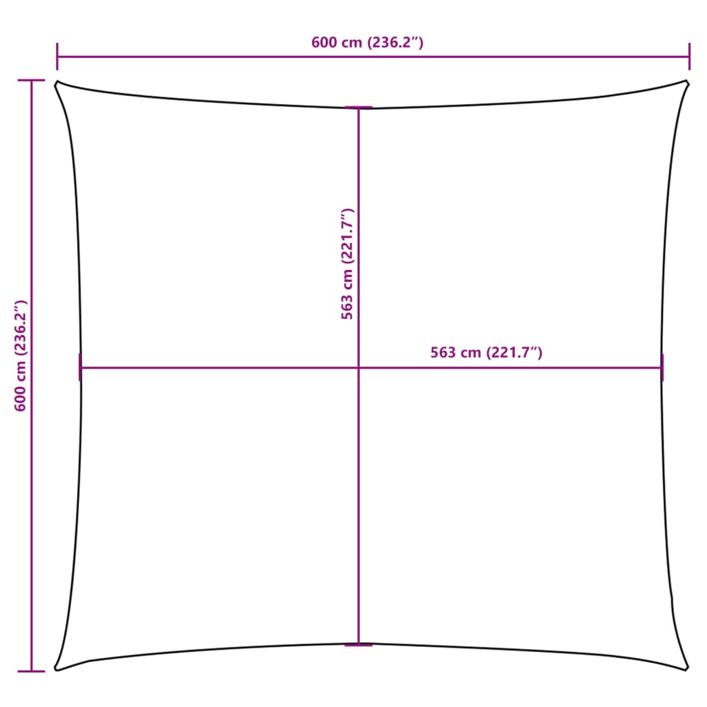 Uždanga nuo saulės, mėlyna, 6x6m, oksfordo audinys, kvadratinė