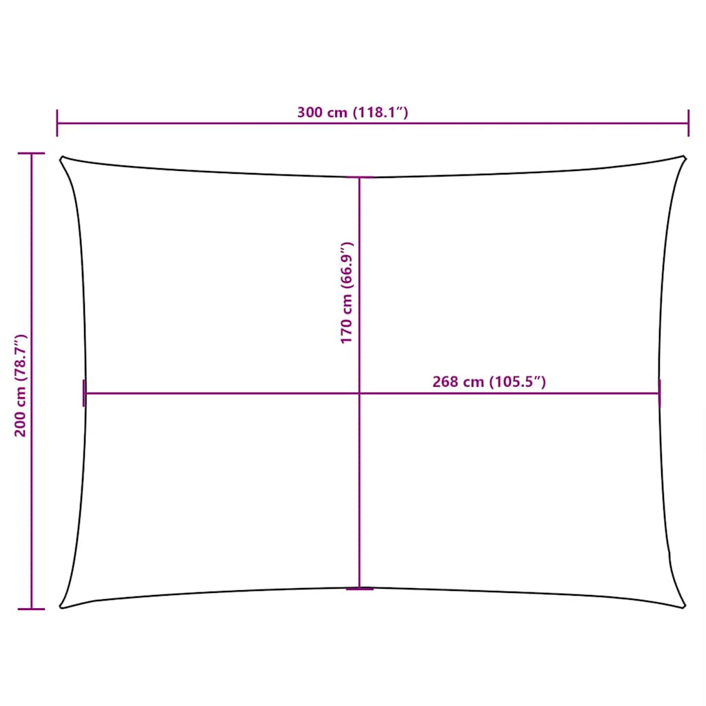 Burė nuo saulės, mėlyna, 2x3m, oksfordo audinys, stačiakampė