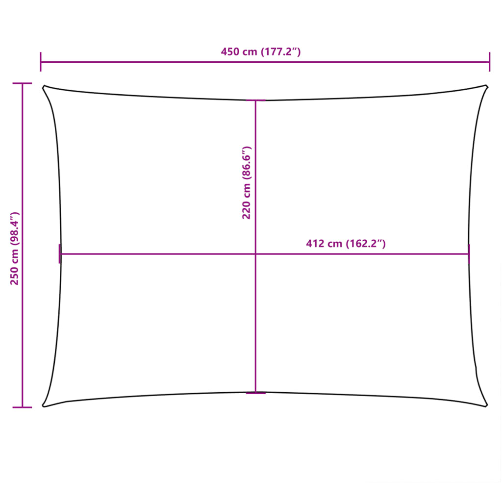 Sunshade, blue, 2.5x4.5m, Oxford fabric