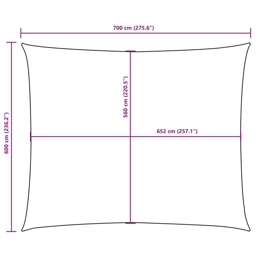 Sun shade, blue, 6x7m, oxford fabric, rectangular