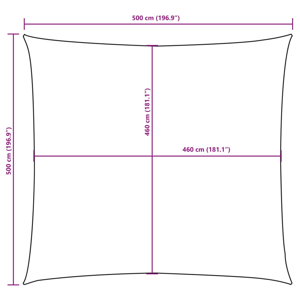 Sun shade, red, 5x5m, oxford fabric, square