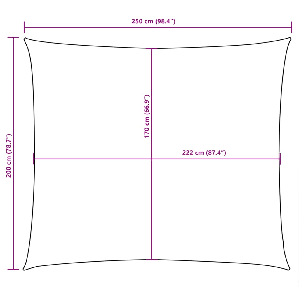 Burė nuo saulės, raudona, 2x2,5m, oksfordo audinys, stačiakampė