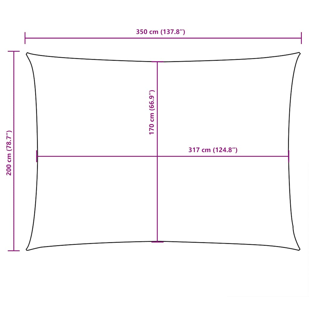 Sunshade, orange, 2x3.5 m, Oxford fabric