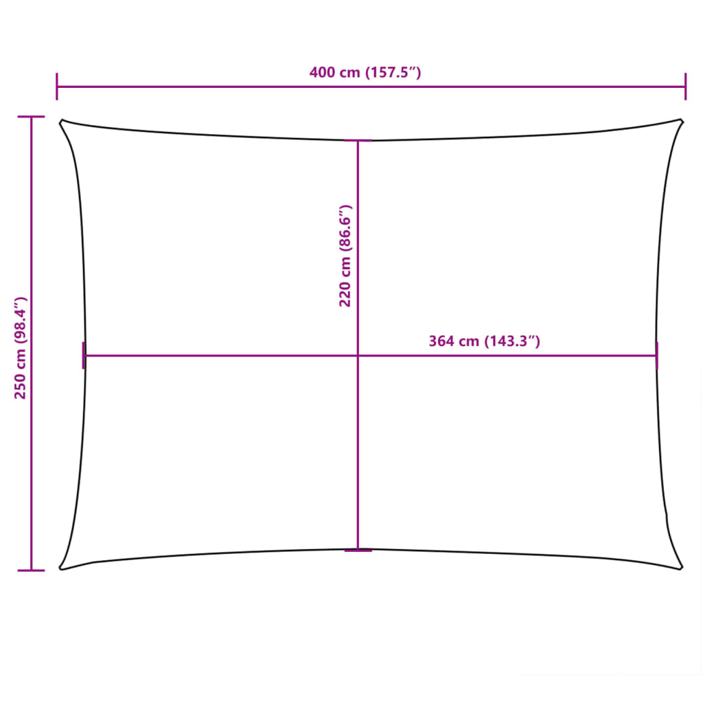 Uždanga nuo saulės, oranžinė, 2,5x4m, oksfordo audinys
