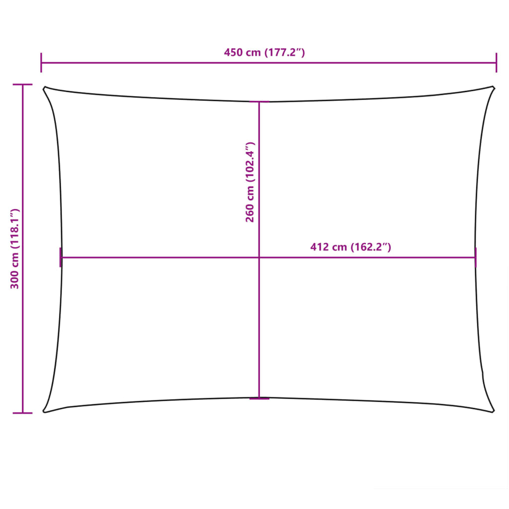 Sunshade, orange, 3x4.5m, oxford fabric