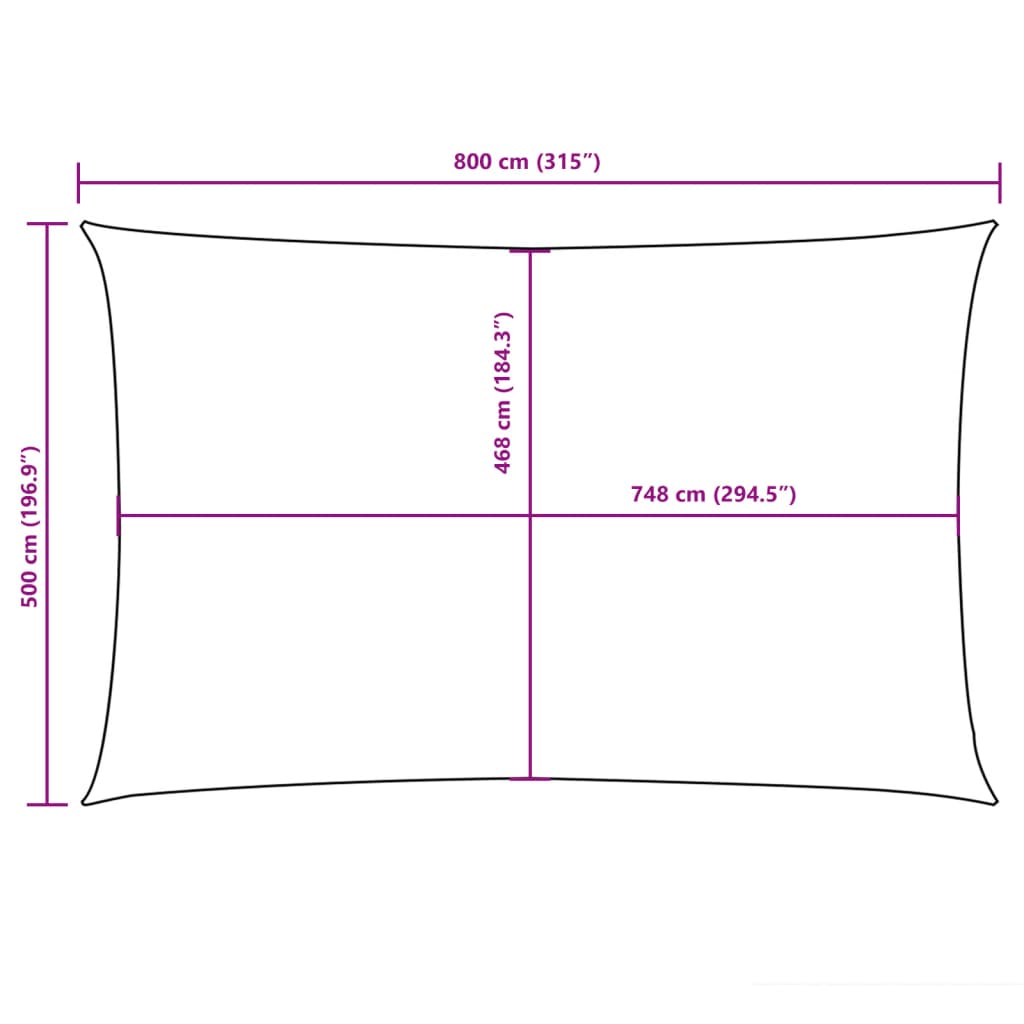 Uždanga nuo saulės, oranžinė, 5x8m, oksfordo audinys