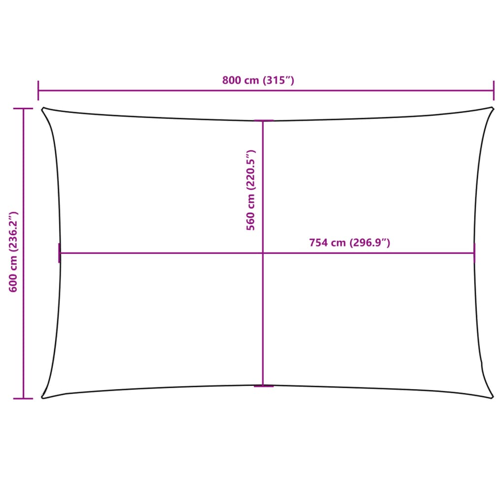 Uždanga nuo saulės, oranžinė,6x8m,oksfordo audinys, stačiakampė