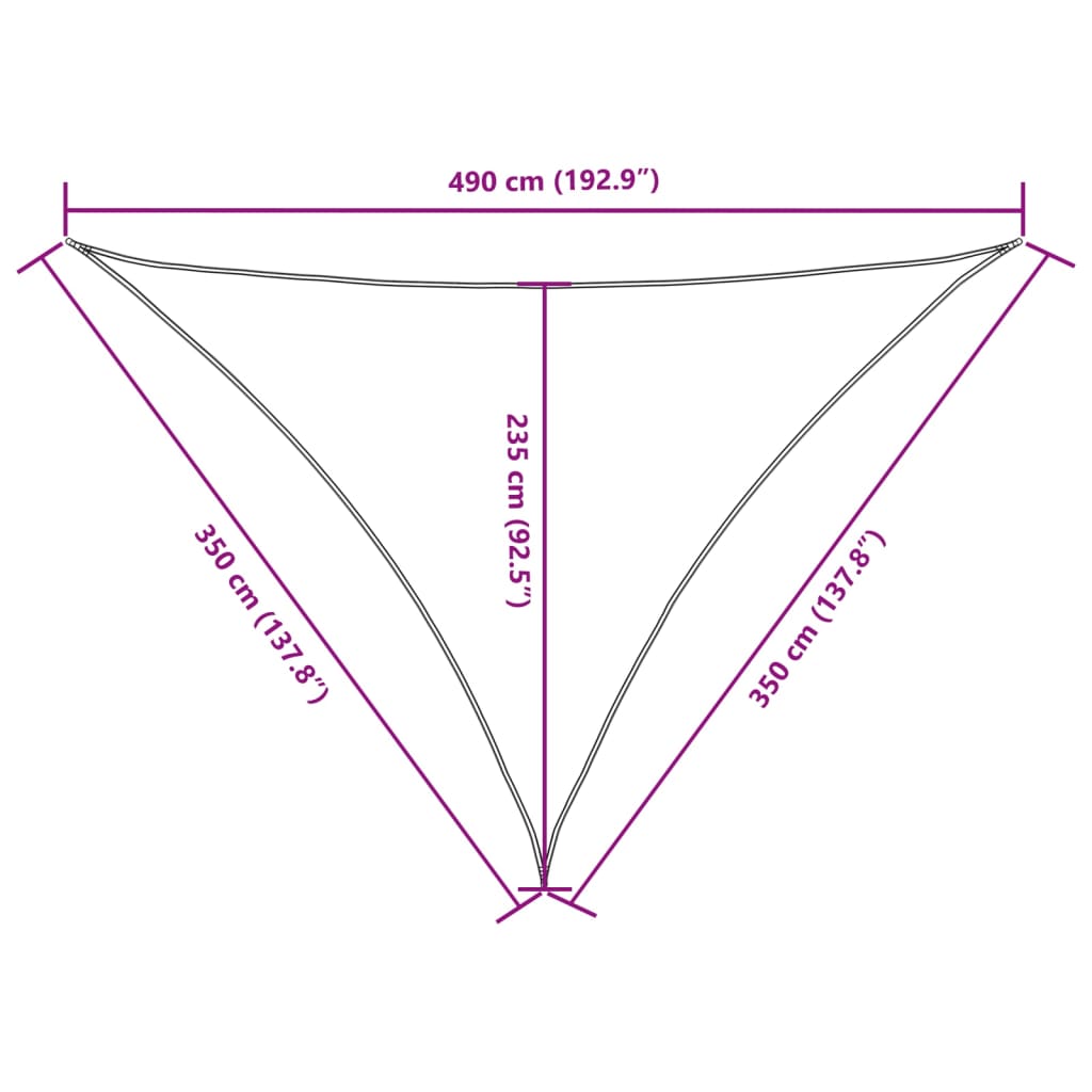 Saules aizsegs, oranžs, 3,5x3,5x4,9m, Oksfordas audums