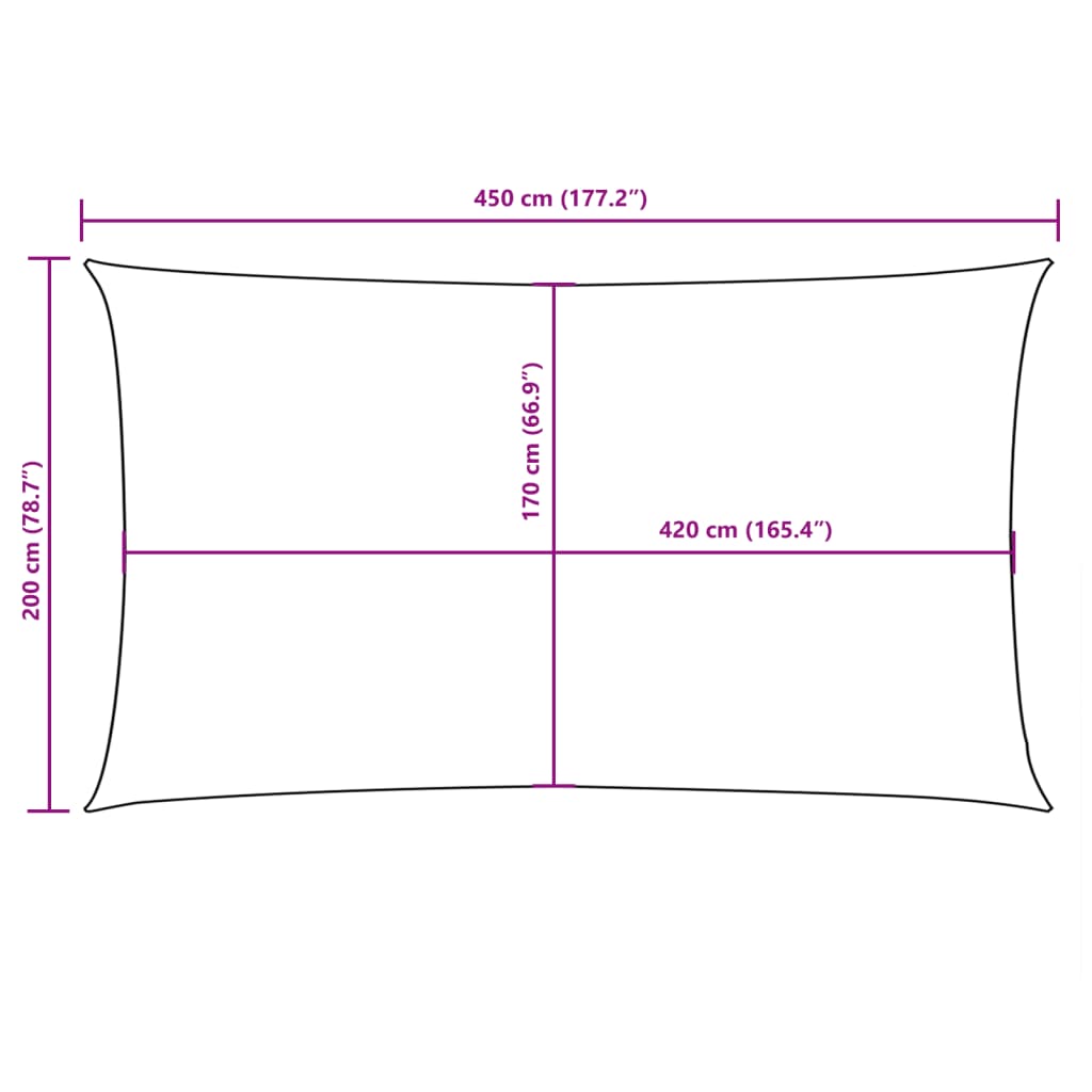 Sun shade, brown, 2x4.5m, oxford fabric