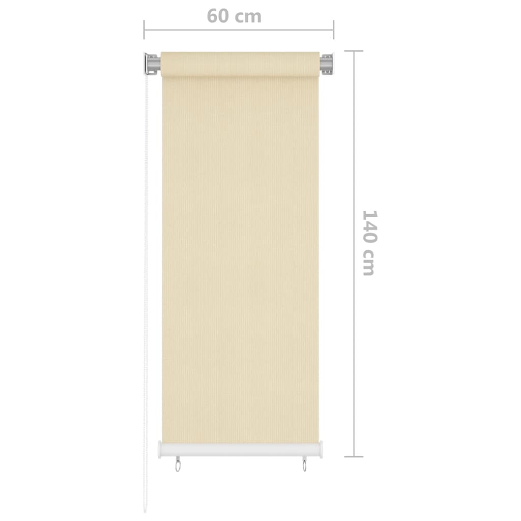 Lauko roletas, kreminės spalvos, 60x140cm, HDPE