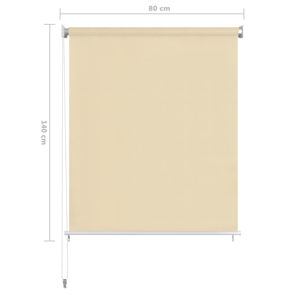 Lauko roletas, kreminės spalvos, 80x140cm, HDPE