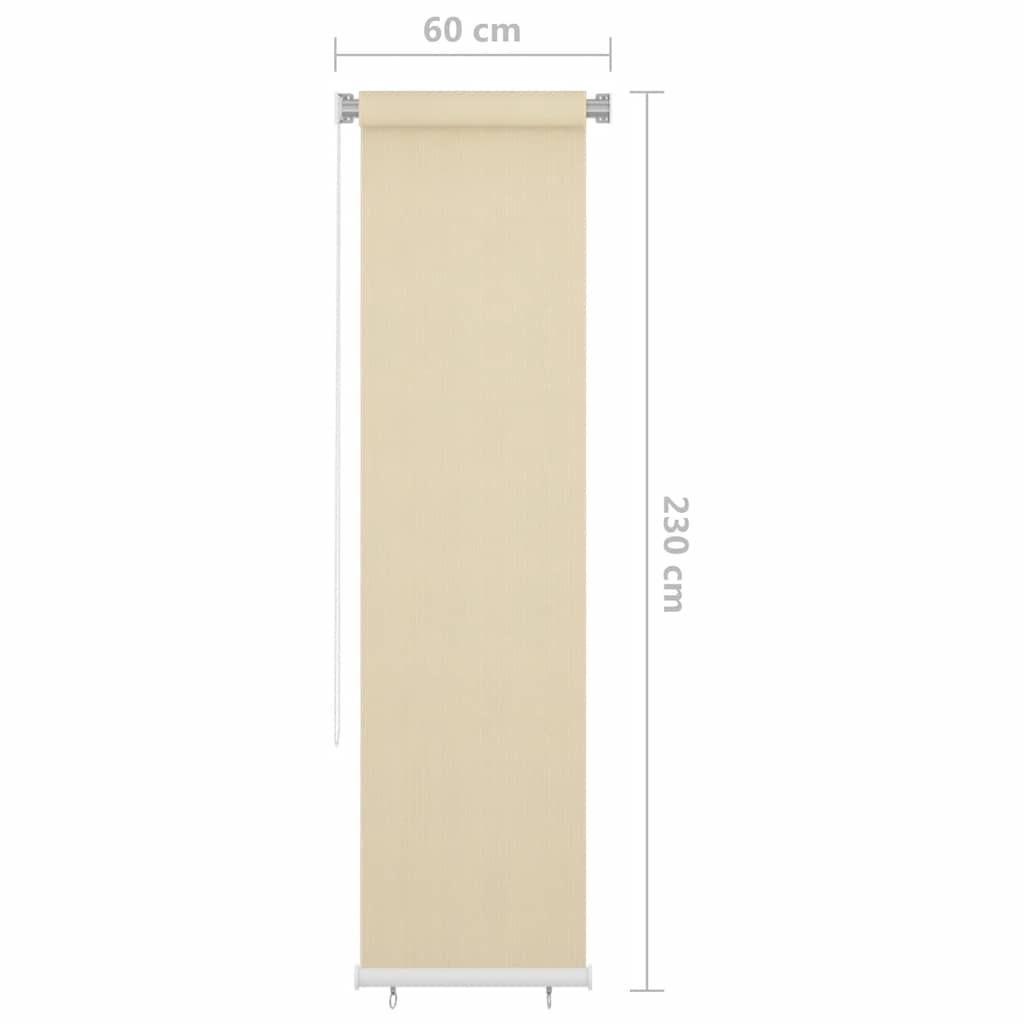 Lauko roletas, kreminės spalvos, 60x230cm, HDPE