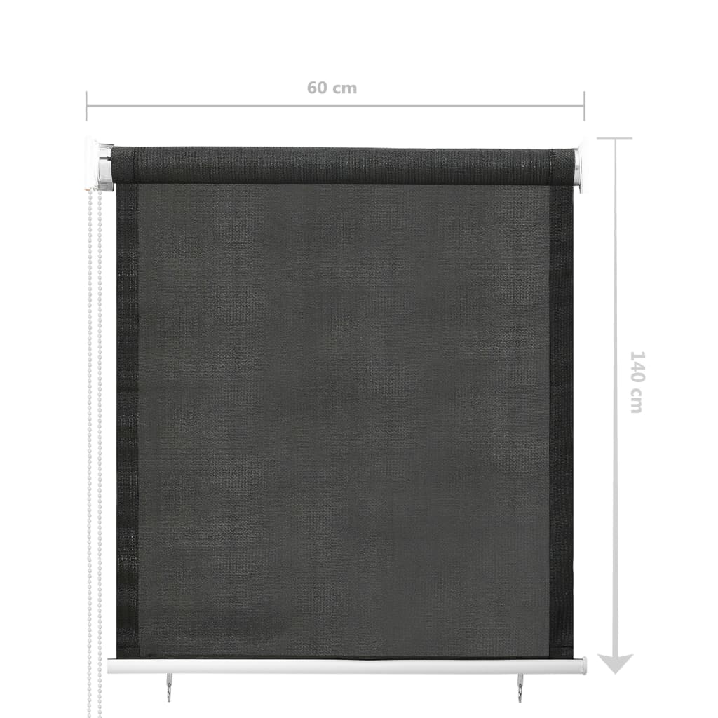 Outdoor roller blind, anthracite, 60x140cm