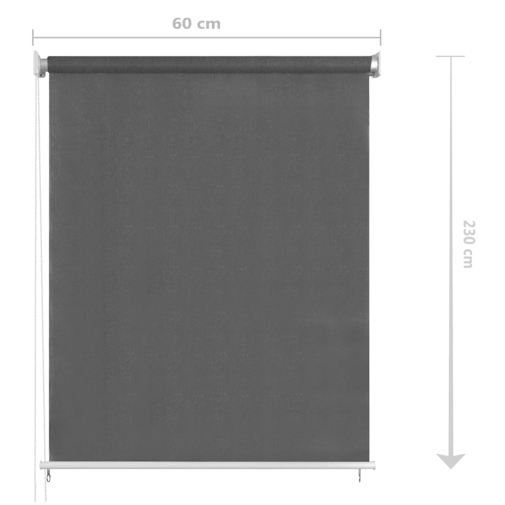 Lauko roletas, antracito spalvos, 60x230cm