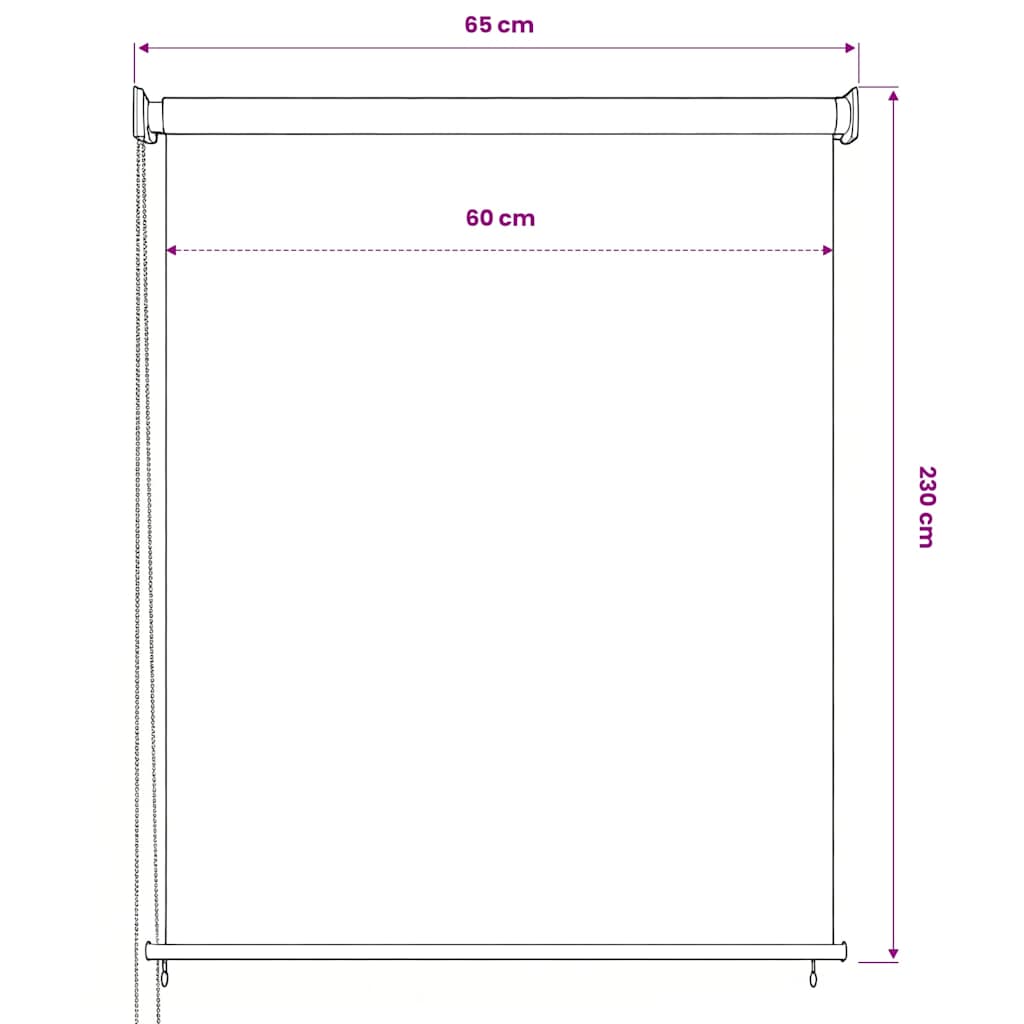 Lauko roletas, antracito spalvos, 60x230cm
