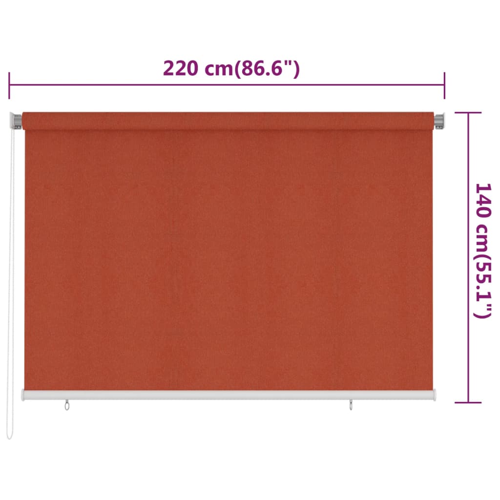 Lauko roletas, terakota spalvos, 220x140cm, HDPE